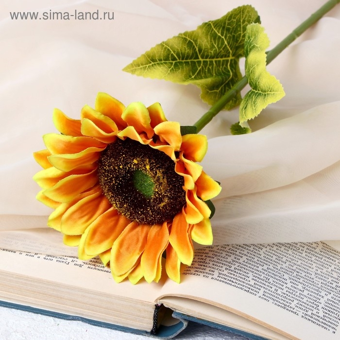 Цветок искусственный Цветок искусственный "Пышный подсолнух" 13х55 см