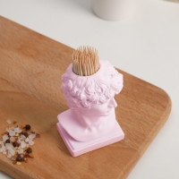 Подставка для зубочисток &laquo;Давид&raquo;, розовая, 5х5х9 см