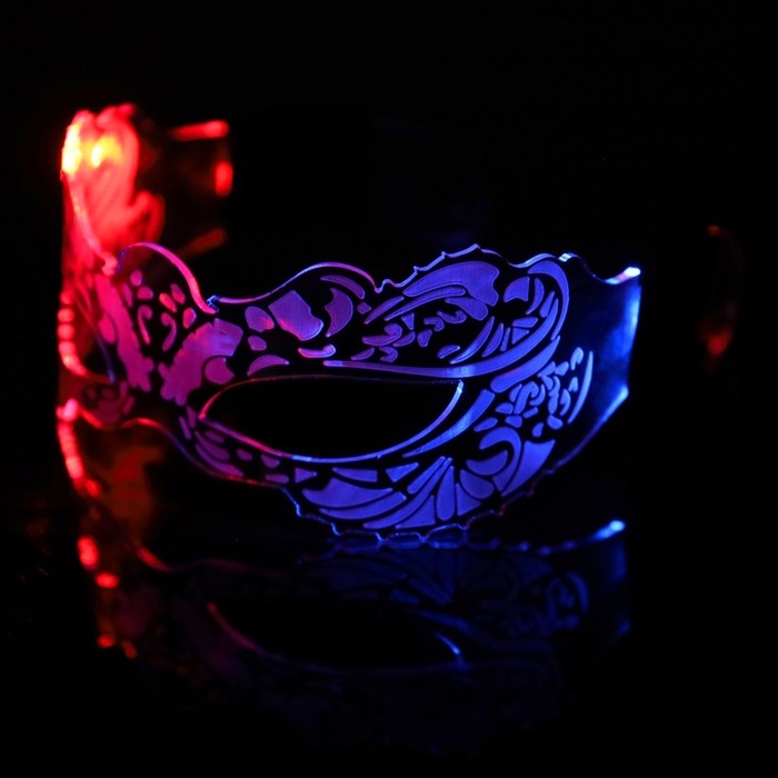 Светодиодные очки Светодиодные очки "Маскарад", 16.5x7x15,5 см, CR2032x2 (в компл.), 3 режима, RGB