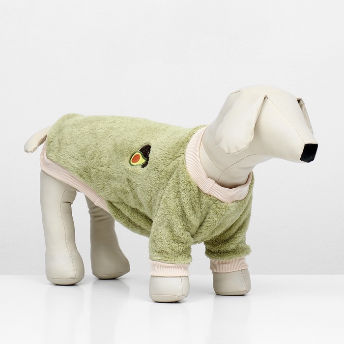 Свитер Свитер "Авокадо", велюр, размер L (ДС 35, ОШ 30, ОГ 45 см), зеленый