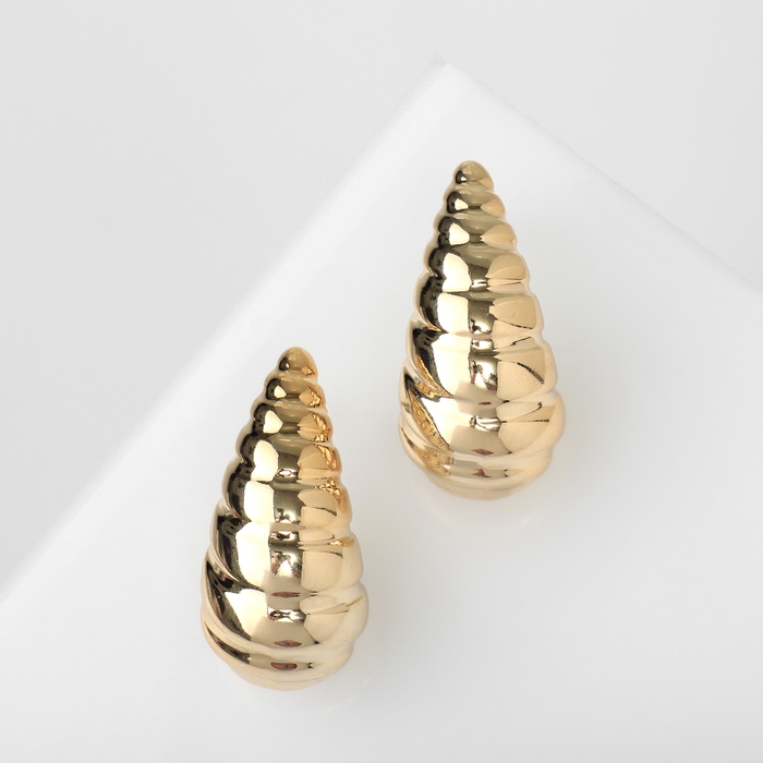 Серьги пластик &laquo;Капля&raquo; вибрация, цвет золото