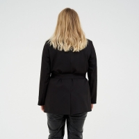 Пиджак женский с поясом MIST plus-size, размер 52, цвет чёрный