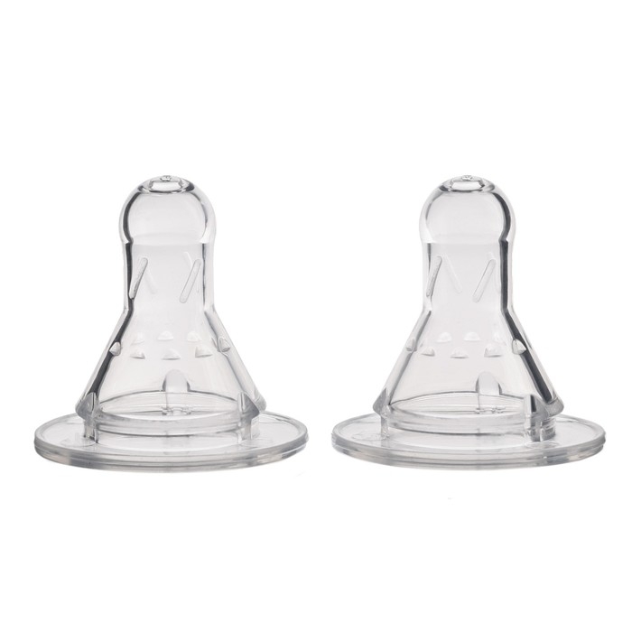 Соска на  бутылочку, от 0 мес., классическое горло,  медленный поток, №1, 2 шт.