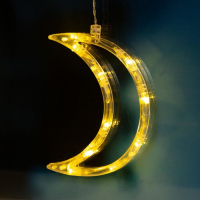 Гирлянда &laquo;Бахрома&raquo; 2.7 &times; 0.9 м с насадками &laquo;Месяц&raquo;, IP20, прозрачная нить, 138 LED, свечение тёплое белое, 8 режимов, 220 В