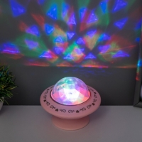 Ночник-проектор "Фьюжн" LED 3хLR44 диско, розовый 12х12х10 см RISALUX Ночник-проектор "Фьюжн" LED 3хLR44 диско, розовый 12х12х10 см RISALUX