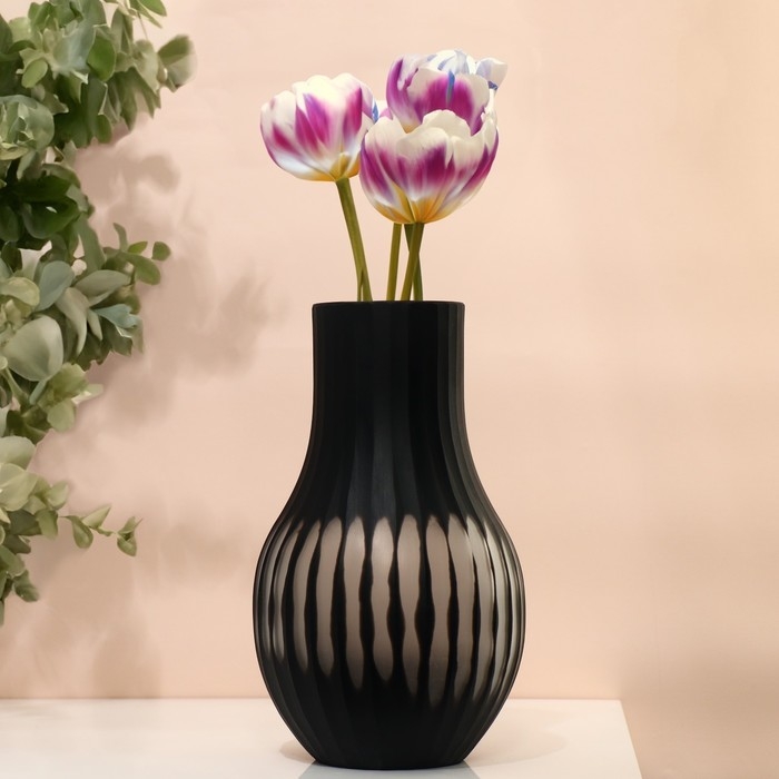 Ваза для цветов &laquo;Эрика&raquo; из черного стекла 29 х 17 х 17 см
