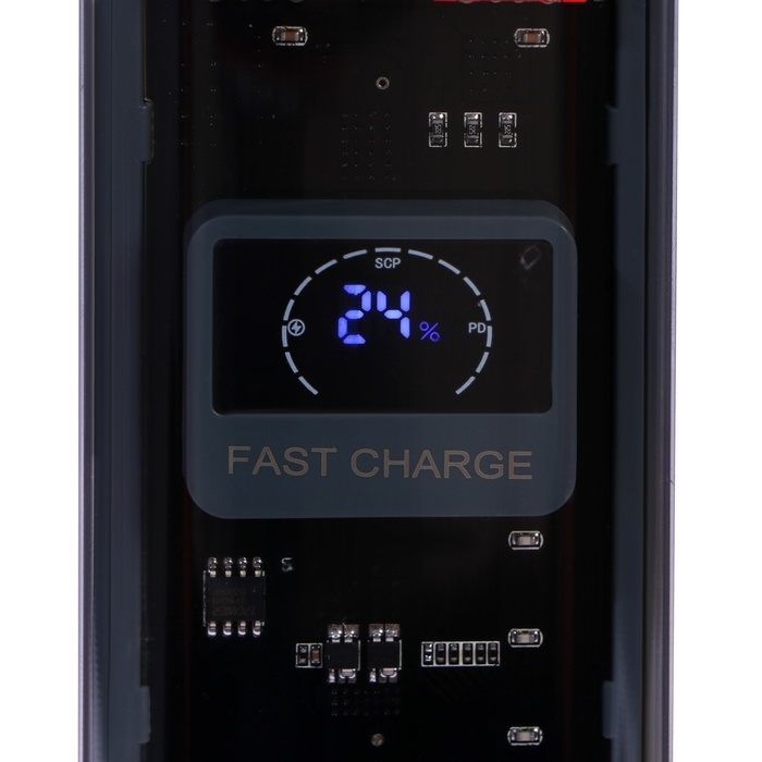 Внешний аккумулятор CRR-29, 20000 мАч, 2USB, 3А, дисплей, быстрая зарядка, серый