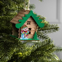 Подвеска световая "Дом снеговика", 9х5х8.5 см, 1 LED, AG10x3 (в компл.), свечение тёплое белое Подвеска световая "Дом снеговика", 9х5х8.5 см, 1 LED, AG10x3 (в компл.), свечение тёплое белое