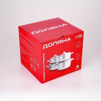 Набор кастрюль из нержавеющей стали Доляна &laquo;Гретте&raquo;, 4 предмета: 1,5 л, 2 л, 3 л, 4 л, d=16/18/20/22 см, крышки, индукция