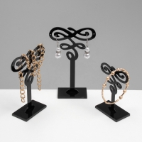 Подставка под серьги (набор 3 шт.) декор 9,5&times;7&times;11 см, цвет чёрный