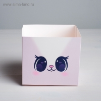 Коробка для цветов с топпером «Котик», 11 х 12 х 10 см Коробка для цветов с топпером «Котик», 11 х 12 х 10 см