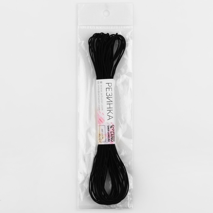 Резинка шляпная, 1 мм, 10 &plusmn; 0,5 м, цвет чёрный