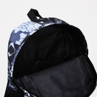 Рюкзак школьный из текстиля на молнии, 3 кармана, цвет чёрный