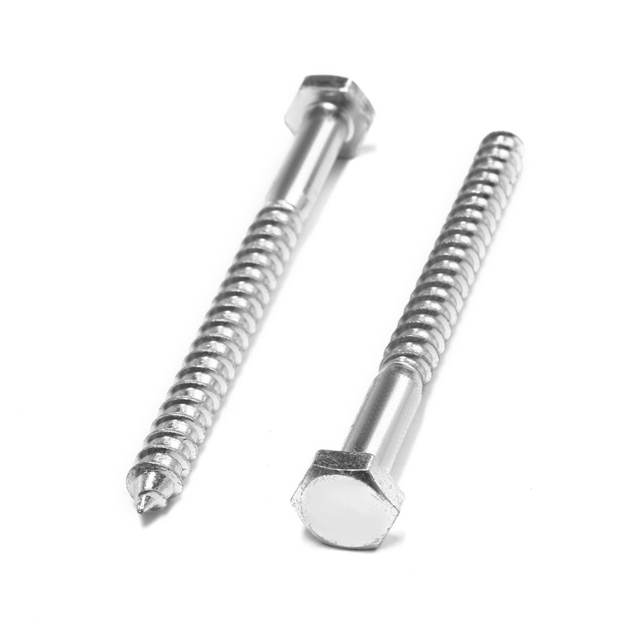 Шуруп-болт ТУНДРА, сантехнический, оцинкованный, DIN 571, М10х120 мм, 4,8 - 5 кг