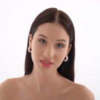 Серьги с жемчугом &laquo;Лунная тропа&raquo;, цвет белый в золоте