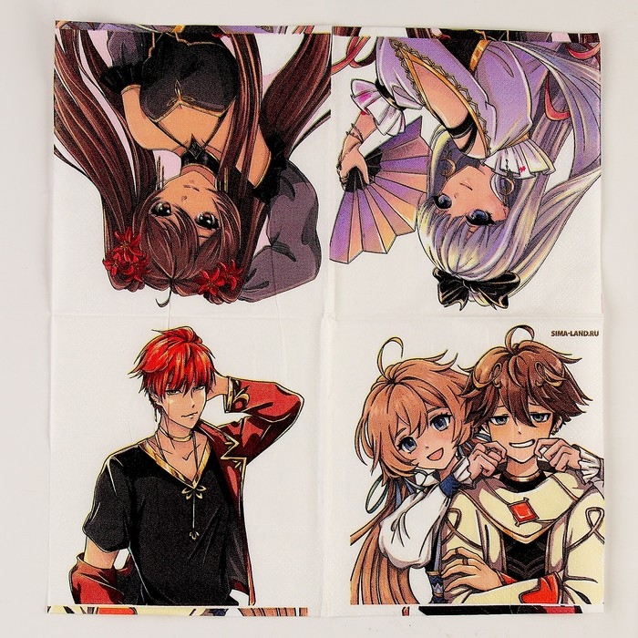 Салфетки бумажные 25*25см &laquo;Геншин&raquo; (набор 20 шт)