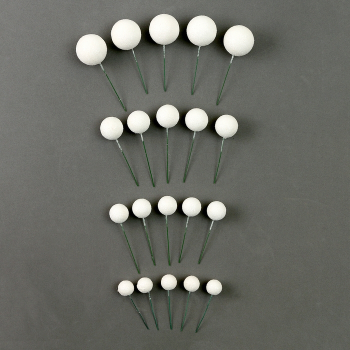 Набор топперов «Бусины», набор 20 шт., цвет белый Набор топперов «Бусины», набор 20 шт., цвет белый