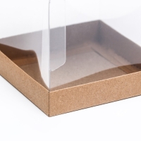 Коробка с PVC Мини 10 X 10 X 12 см "Крафт"