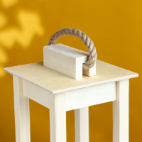 Кашпо деревянное 12&times;12&times;30 см "Фонарик", ручка верёвка, натуральный Дарим Красиво