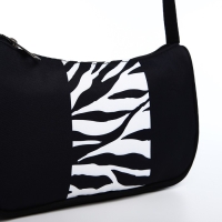 Сумка женская багет из текстиля, &laquo;Зебра&raquo;, 23х13х5 см.