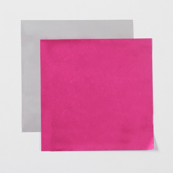 Фольга для конфет, розовый, 10 х 10 см, 100 шт