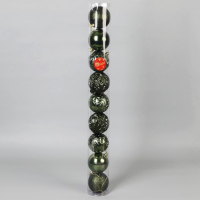 Набор шаров пластик d-8 см, 9 шт "Сильва ассорти" зелёный