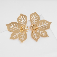 Серьги металл «Стиль» лист, клён, цвет золото Серьги металл «Стиль» лист, клён, цвет золото
