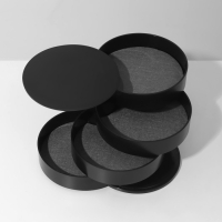 Подставка универсальная "Шкатулка" круглая, 4 секции, 10*10*10см, цвет черный Подставка универсальная "Шкатулка" круглая, 4 секции, 10*10*10см, цвет черный