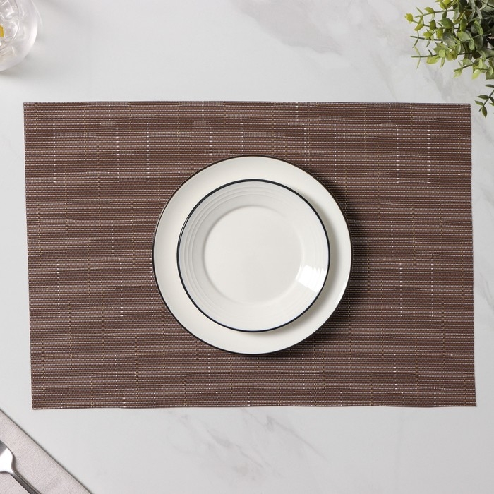 Салфетки сервировочные на стол Доляна &laquo;Шер&raquo;, 4 шт, 30&times;45 см, цвет коричневый