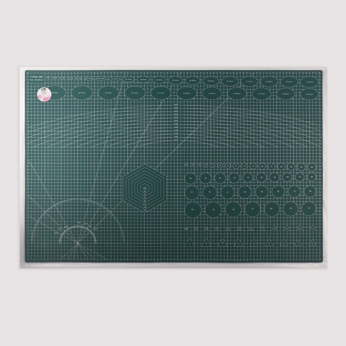 Мат для резки, трёхслойный, 90 &times; 60 см, А1, цвет зелёный
