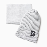 Комплект детский (шапка, снуд), цвет серый, размер 48-52 Комплект детский (шапка, снуд), цвет серый, размер 48-52