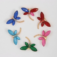 Брошь &laquo;Стрекозка&raquo;, цвет МИКС в золоте (неделимая фасовка 12 шт., цена за шт.)