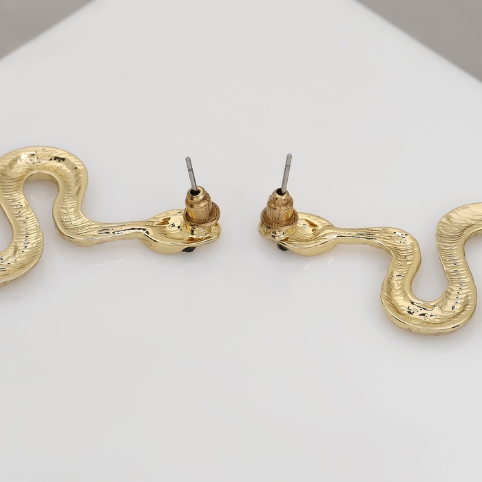 Новый год! Символ года 2025! Серьги металл &laquo;Змея&raquo; пламенное желание мини, цвет белый в золоте