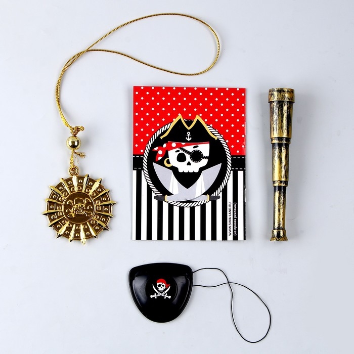 Карнавальный набор &laquo;Карамба&raquo;, 4 предмета: наглазник,орден, подзорн. труба,кодекс