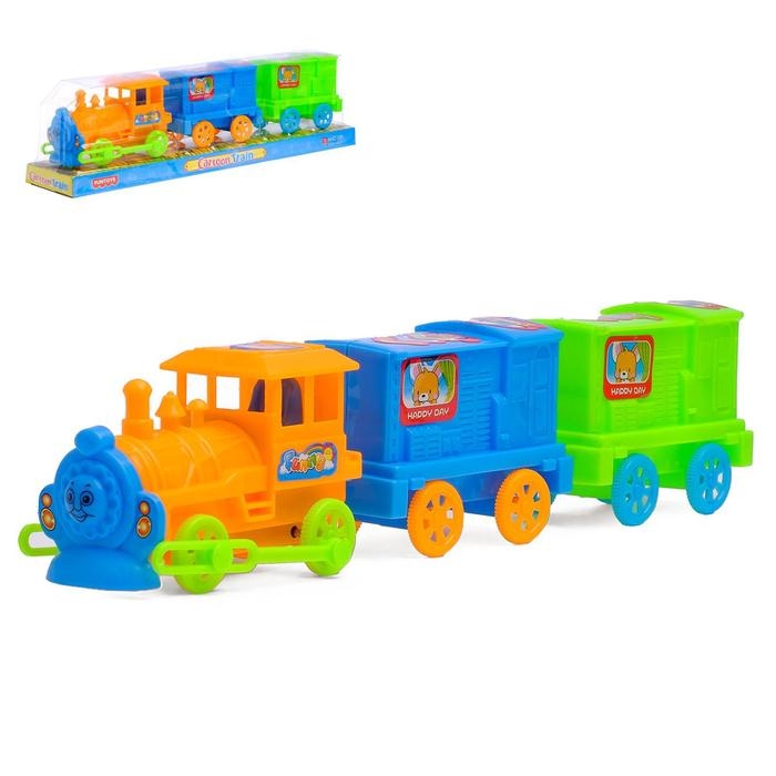 Паровоз инерционный с вагончиками. Цвета МИКС Паровоз инерционный с вагончиками. Цвета МИКС