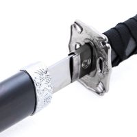 Сув. изделие катаны 3в1 на подставке, ножны дерево, черные с дымкой бордо глянец 51/77/100см