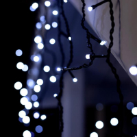 Гирлянда &laquo;Бахрома&raquo; 4 &times; 0.6 м, IP44, тёмная нить, 180 LED, свечение белое, мерцание белым, 220 В