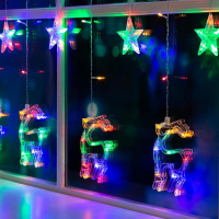 Гирлянда &laquo;Бахрома&raquo; 2.4 &times; 0.9 м с насадками &laquo;Олень&raquo;, IP20, прозрачная нить, 138 LED, свечение мульти, 8 режимов, 220 В
