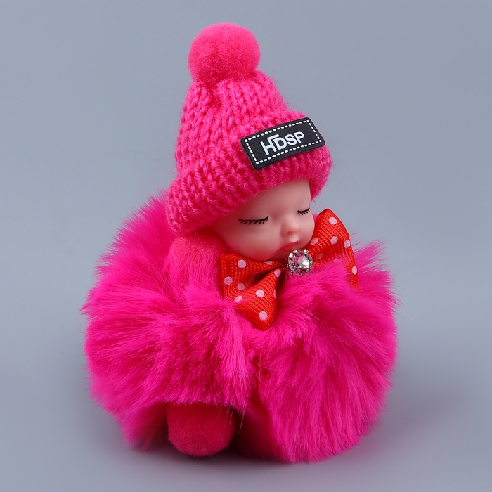 Мягкая игрушка &laquo;Кукла&raquo; в шапочке, на брелоке, 11 см, цвет МИКС