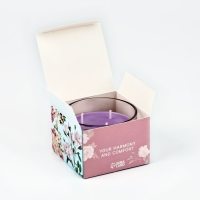 Свеча ароматическая в стекле &laquo;For home&raquo; с натуральными камнями: лаванда, 6,8 х 5 см.