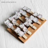 Набор декоративных прищепок "Котики" набор 10 шт.