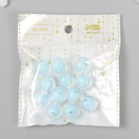 Бусины для творчества пластик "Голубые" глянец набор 30 гр  d=1,6 см