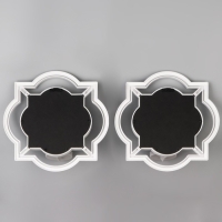 Подсвечник настенный стекло на 1 свечу "Отражение" набор 2 шт d-4 см белая 8х20х20,5 см