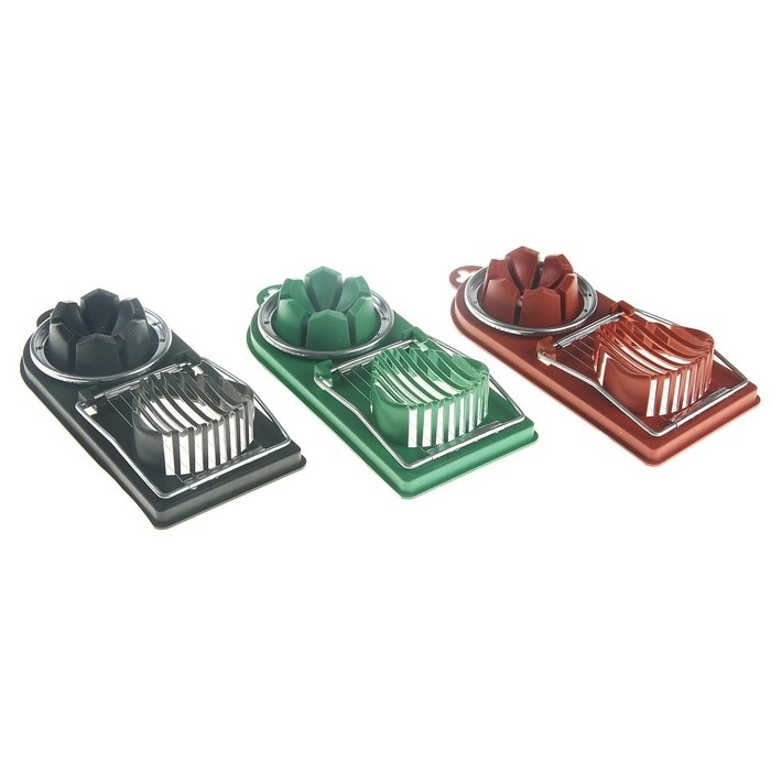 Яйцерезка с двумя видами нарезки Доляна, 19&times;8&times;2 см, цвет МИКС