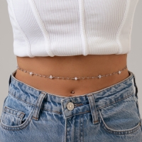 Портупея &laquo;Талия&raquo; жемчужина, цвет белый в серебре, 68 см + 25 см удлинитель