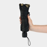 Зонт женский механический &laquo;Золотые перья&raquo;, 8 спиц, d=95, цвет чёрный