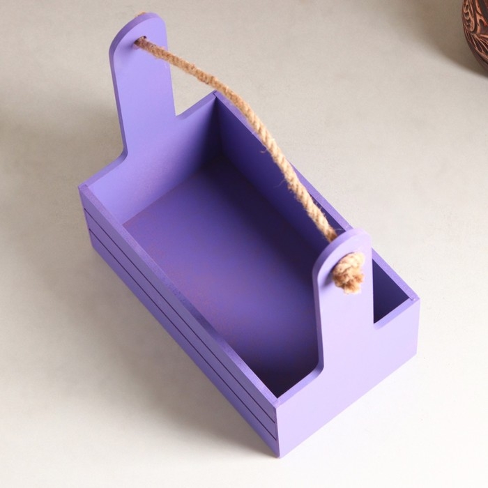 Набор кашпо деревянных 3 в 1 (29&times;18&times;33; 25&times;15&times;30; 21&times;12&times;23) "Аром", Фиолетовый