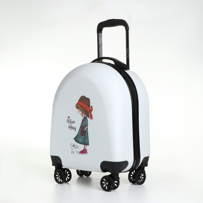 Чемодан детский 30 л (S), отдел на молнии, цвет белый Чемодан детский 30 л (S), отдел на молнии, цвет белый