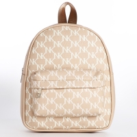 Рюкзак школьный из искусственной кожи с карманом NK 27х23х10 см, бежевый цвет Рюкзак школьный из искусственной кожи с карманом NK 27х23х10 см, бежевый цвет