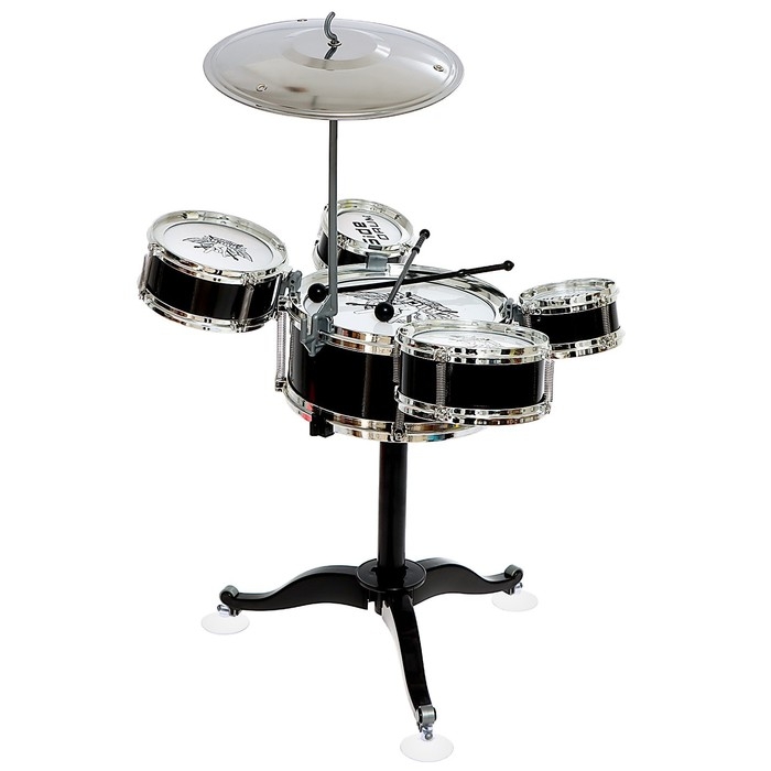 Барабанная установка &laquo;Хард-рок&raquo;, 5 барабанов, 1 тарелка, цвет чёрный